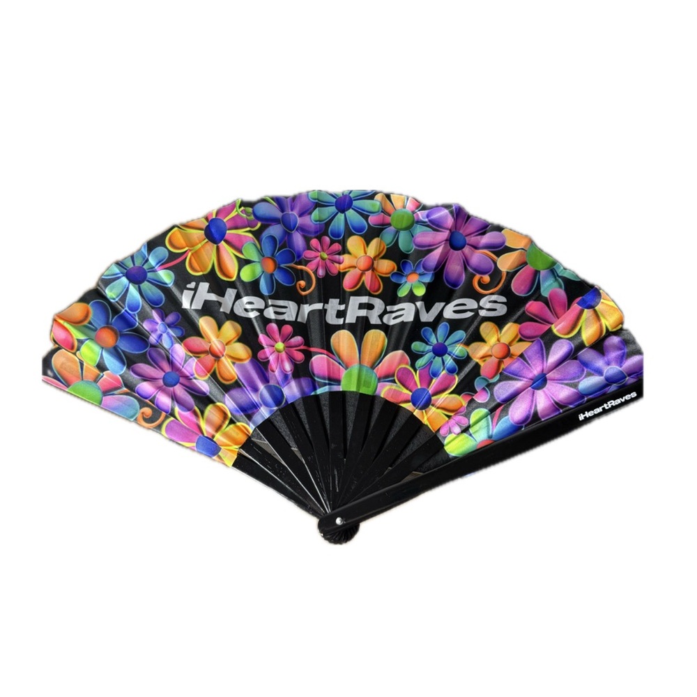 iHeartRaves Multicolor Floral Festival Fan